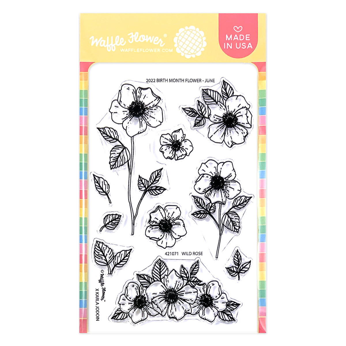 Waffle Flower Crafts Clear Stamp 5x7 Wild Roses