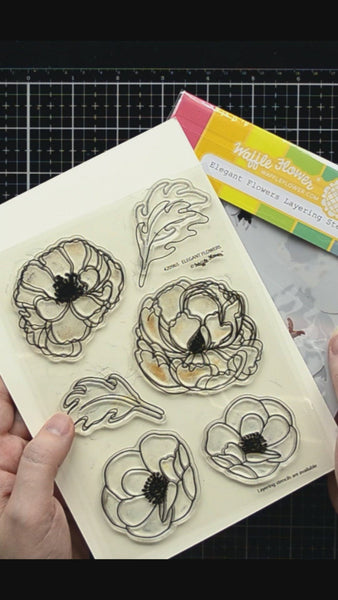 Waffle Flower Crafts - Clear Photopolymer Stamps - Elegant Flowers