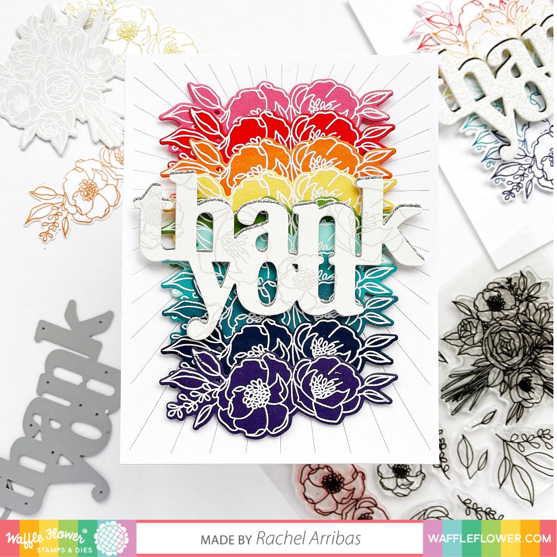 Waffle Flower Crafts - Clear Photopolymer Stamps - Elegant Flowers