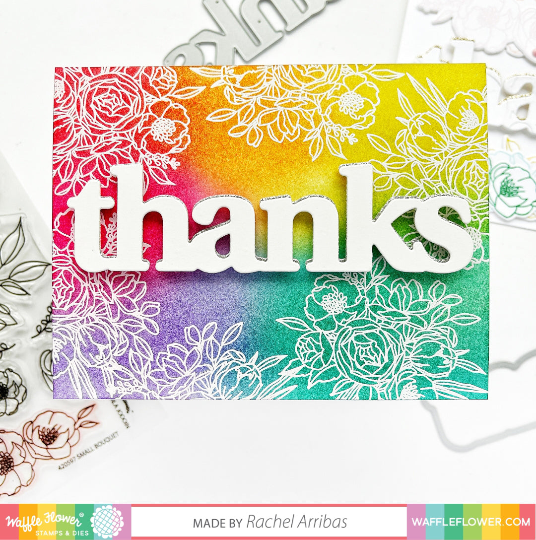Waffle Flower Crafts Clear Stamps 4 inchx6 inch, Oversized Thank You