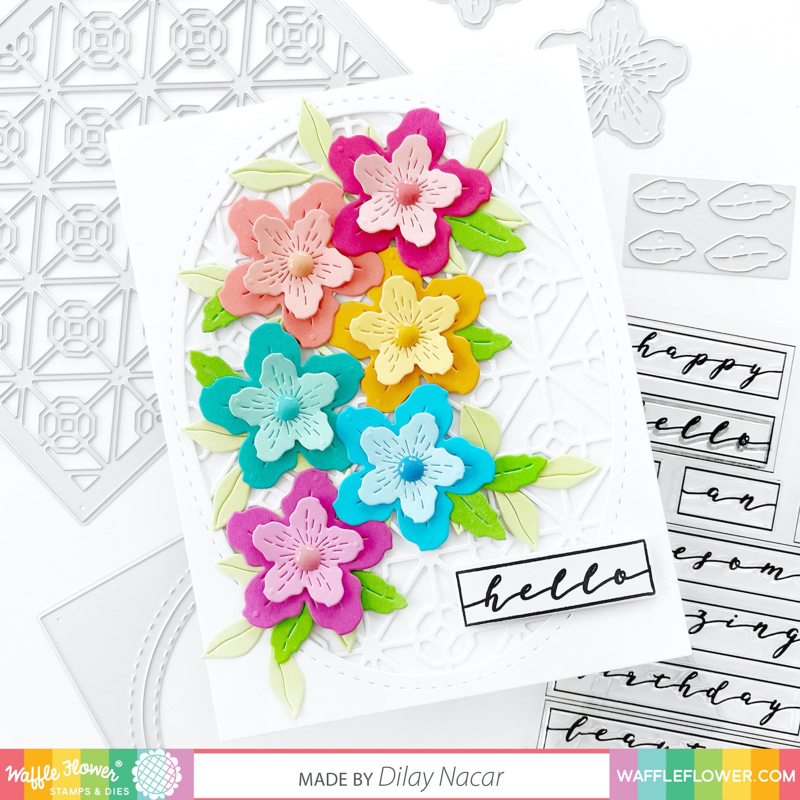 Small Layered Flowers Die WaffleFlower Small Layered Flowers Die WaffleFlower