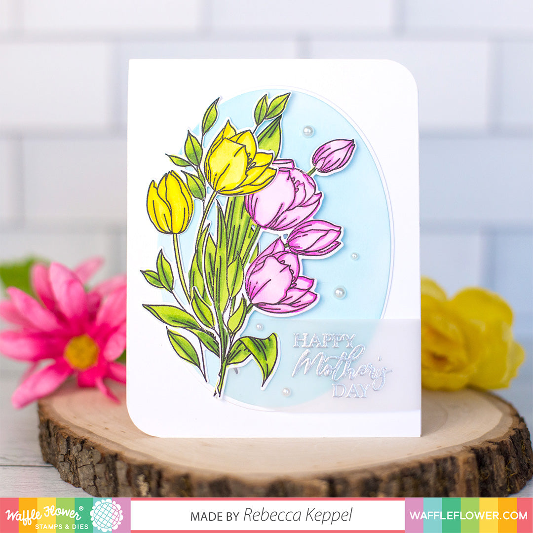 Waffle Flower Crafts Clear Stamps 4 inchx6 inch-Tulips